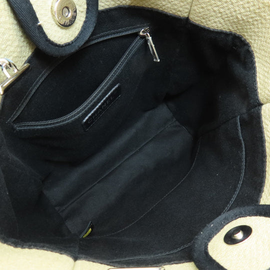 CHANEL Tote Bag canvas beige Deauville SilverMetal