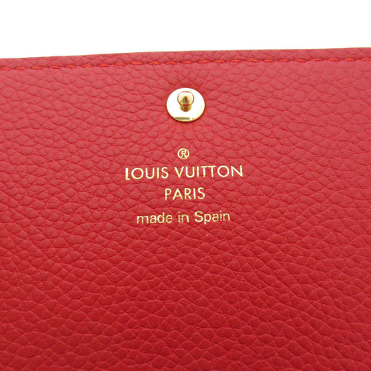 LOUIS VUITTON Card Case M58457 Ann Platt Red Envelope Carte de Visite Empreinte Women Used Authentic