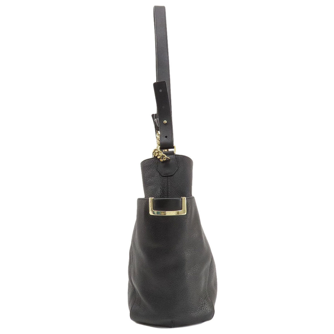 JIMMY CHOO Shoulder Bag leather black ChainShoulder Women Used Authentic