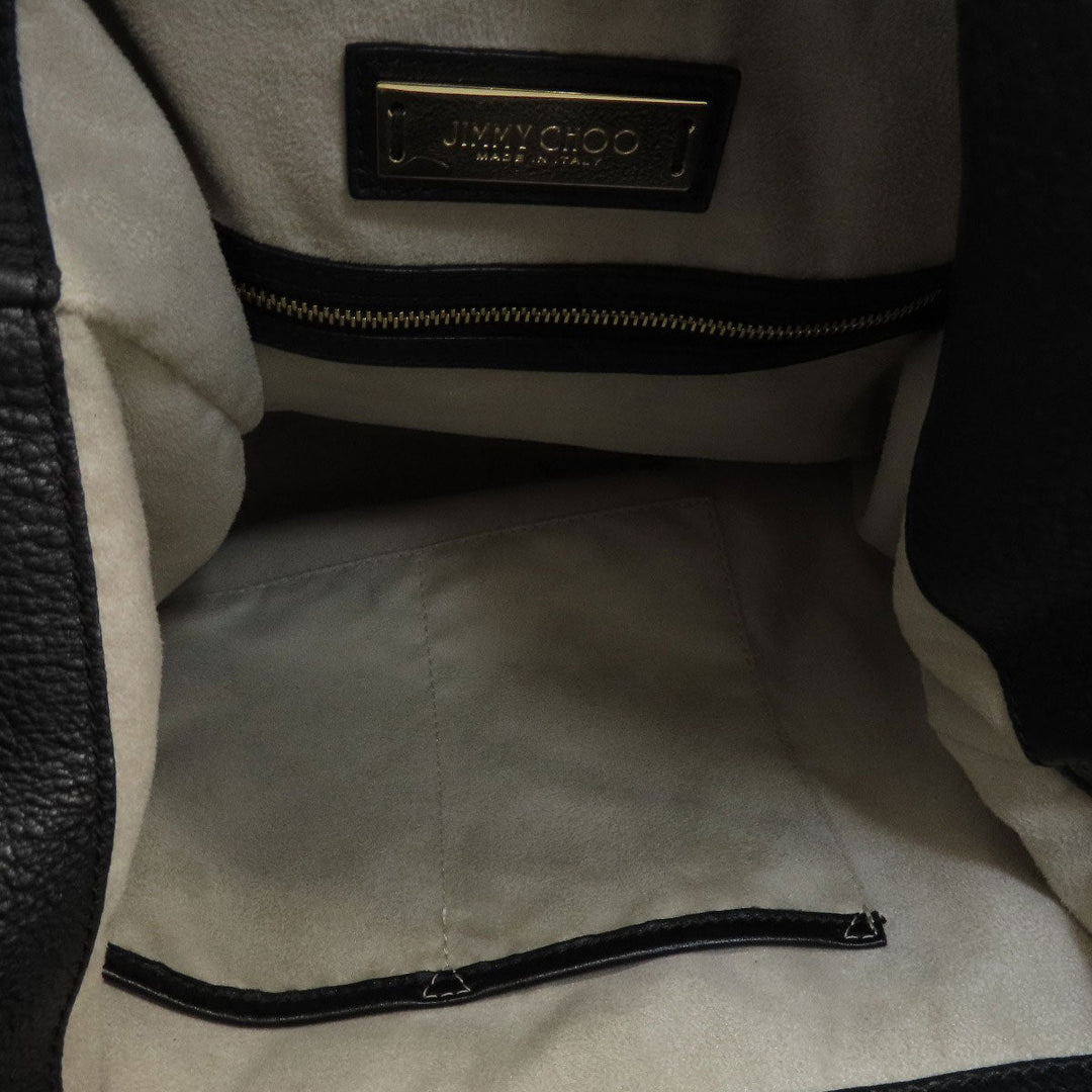 JIMMY CHOO Shoulder Bag leather black ChainShoulder Women Used Authentic
