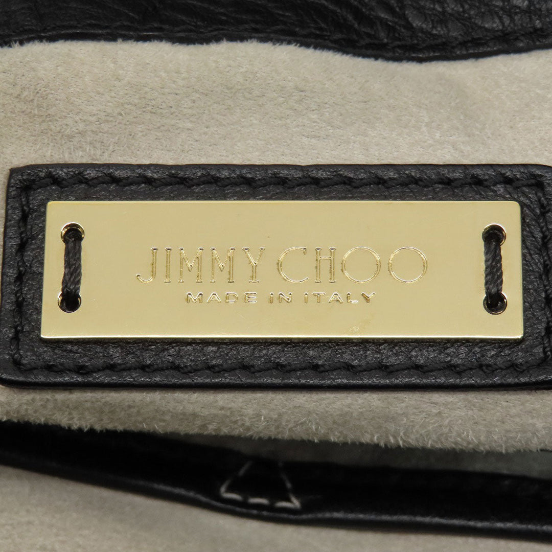 JIMMY CHOO Shoulder Bag leather black ChainShoulder Women Used Authentic