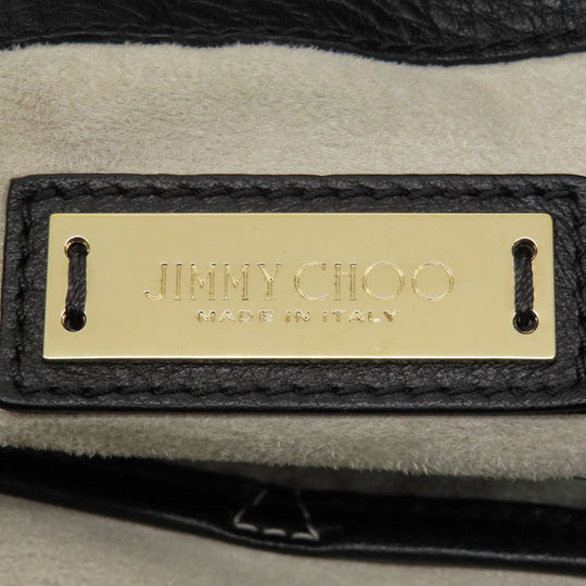 JIMMY CHOO Shoulder Bag leather black ChainShoulder Women Used Authentic