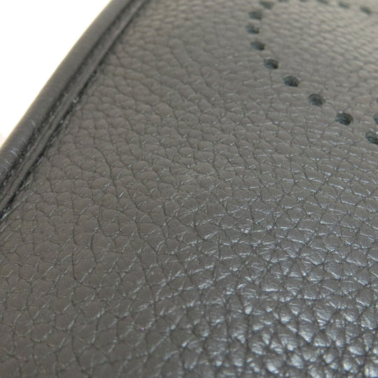 HERMES Shoulder Bag Taurillon Clemence black Evelyn TPM Black Gold Metal Women Used Authentic