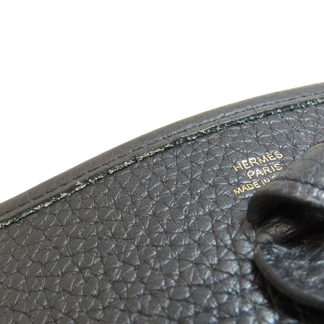 HERMES Shoulder Bag Taurillon Clemence black Evelyn TPM Black Gold Metal Women Used Authentic
