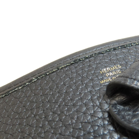 HERMES Shoulder Bag Taurillon Clemence black Evelyn TPM Black Gold Metal Women Used Authentic