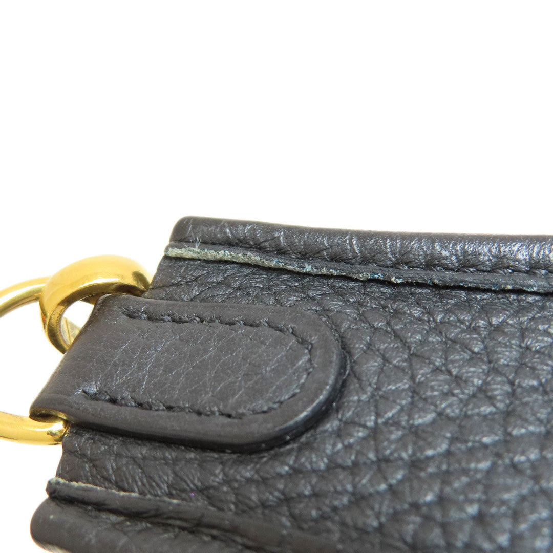 HERMES Shoulder Bag Taurillon Clemence black Evelyn TPM Black Gold Metal Women Used Authentic