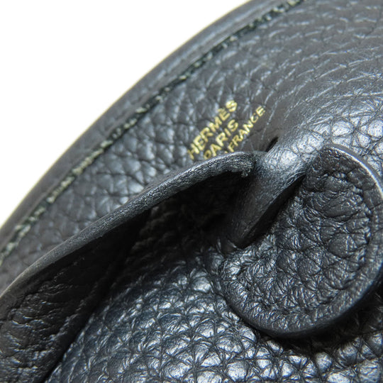 HERMES Shoulder Bag Taurillon Clemence black Evelyn TPM Black Gold Metal Women Used Authentic