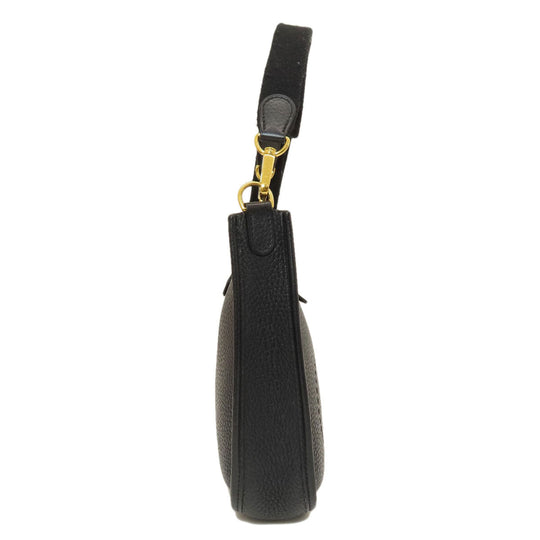 HERMES Shoulder Bag Taurillon Clemence black Evelyn TPM Black Gold Metal Women Used Authentic