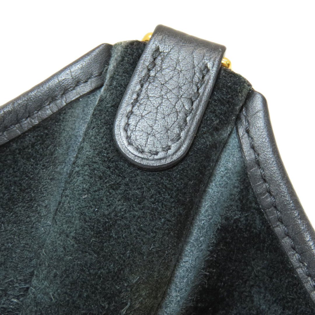 HERMES Shoulder Bag Taurillon Clemence black Evelyn TPM Black Gold Metal Women Used Authentic