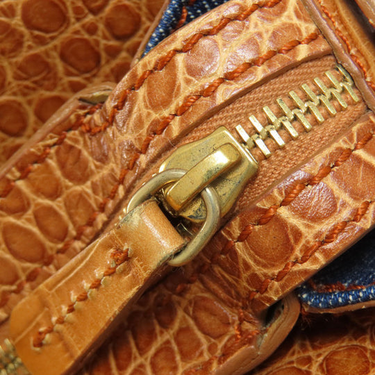 TOD’S Tote Bag leather Brown Embossing