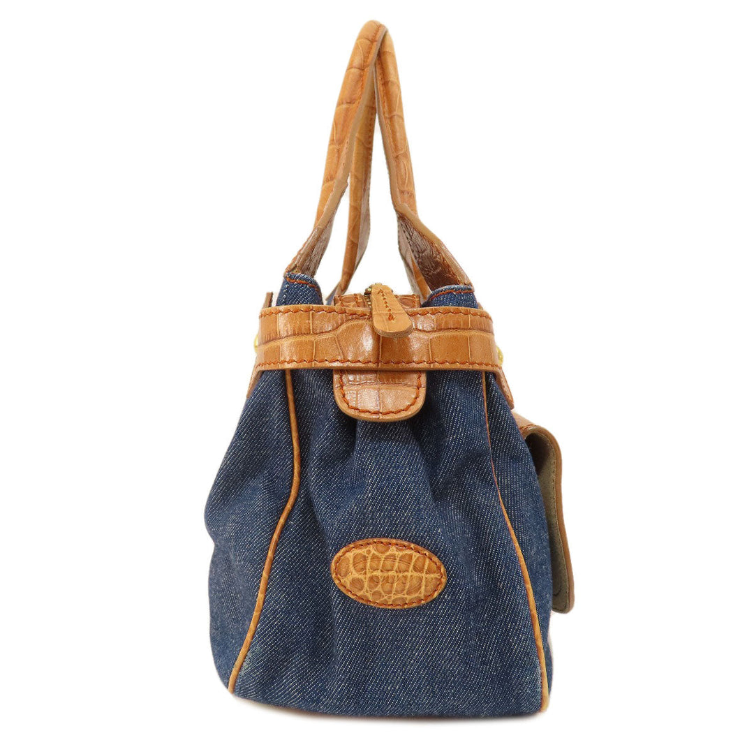 TOD’S Tote Bag leather Brown Embossing