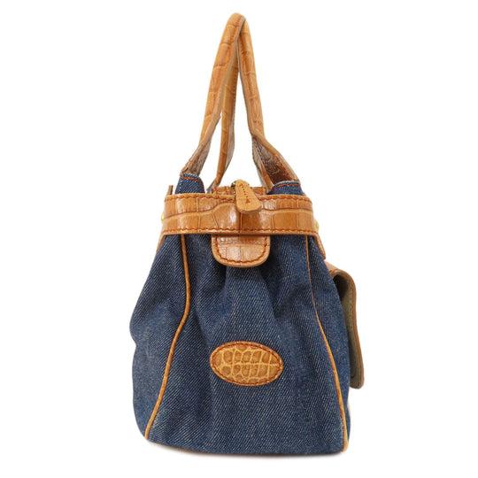 TOD’S Tote Bag leather Brown Embossing