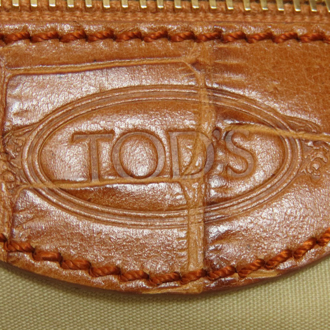 TOD’S Tote Bag leather Brown Embossing