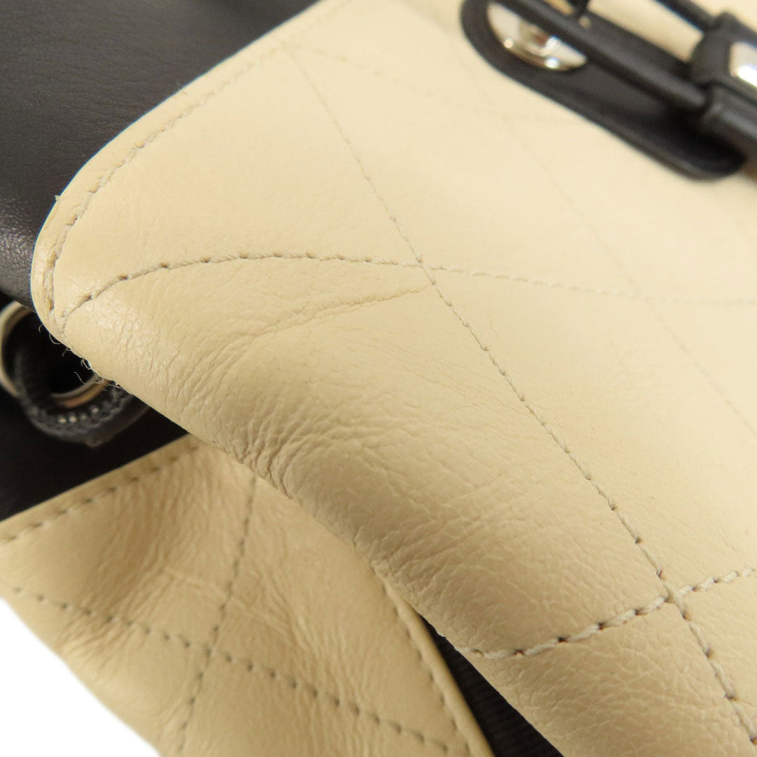 CHANEL Backpack Calfskin beige Matelasse COCO Mark SilverMetal Women Used Authentic