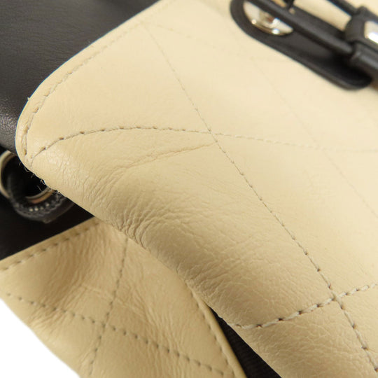 CHANEL Backpack Calfskin beige Matelasse COCO Mark SilverMetal Women Used Authentic