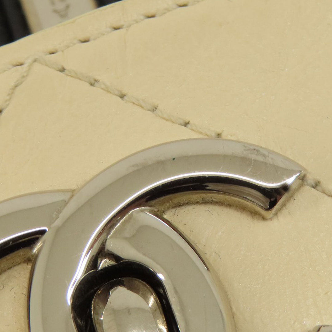 CHANEL Backpack Calfskin beige Matelasse COCO Mark SilverMetal Women Used Authentic