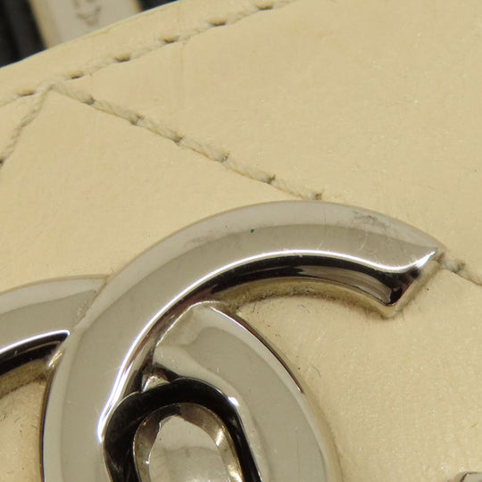 CHANEL Backpack Calfskin beige Matelasse COCO Mark SilverMetal Women Used Authentic
