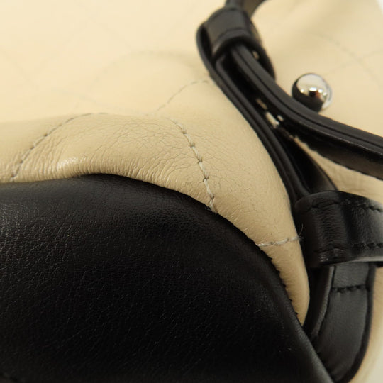 CHANEL Backpack Calfskin beige Matelasse COCO Mark SilverMetal Women Used Authentic