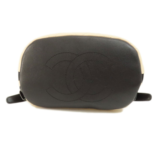 CHANEL Backpack Calfskin beige Matelasse COCO Mark SilverMetal Women Used Authentic