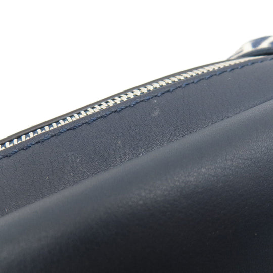 LOEWE Shoulder Bag Calfskin Navy anagram Women Used Authentic