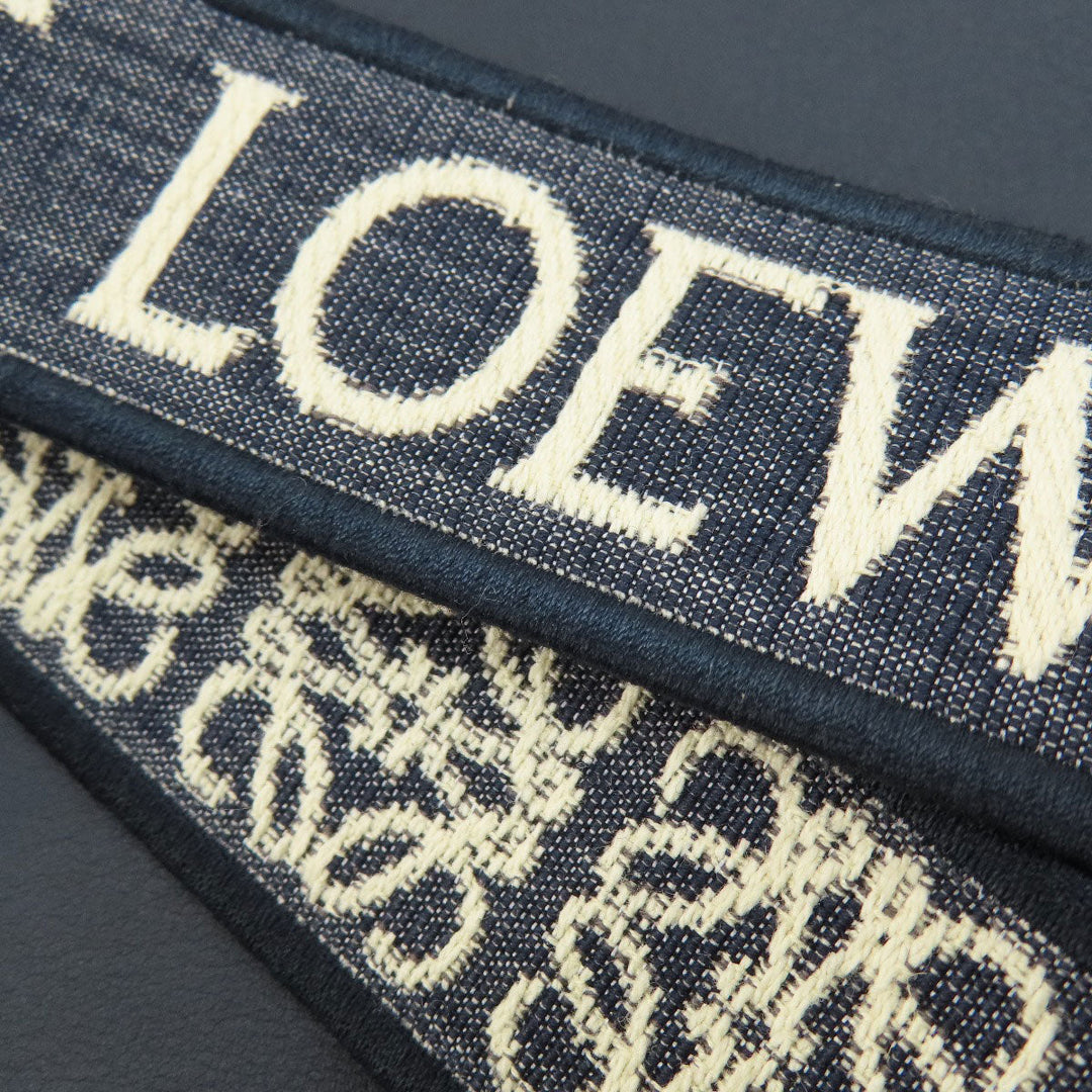 LOEWE Shoulder Bag Calfskin Navy anagram Women Used Authentic