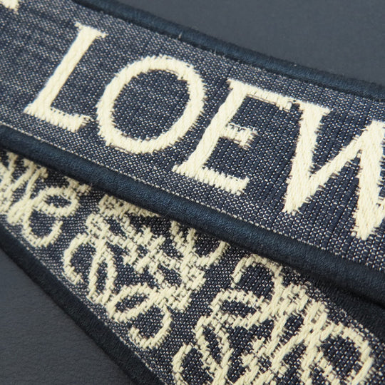 LOEWE Shoulder Bag Calfskin Navy anagram Women Used Authentic
