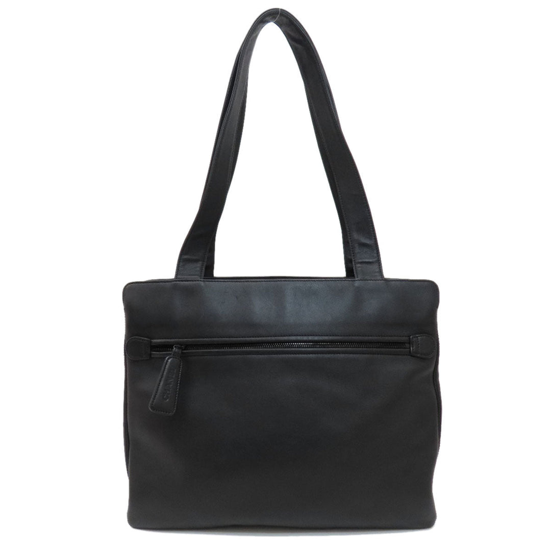 CHANEL Tote Bag lambskin black COCO Mark Women Used Authentic