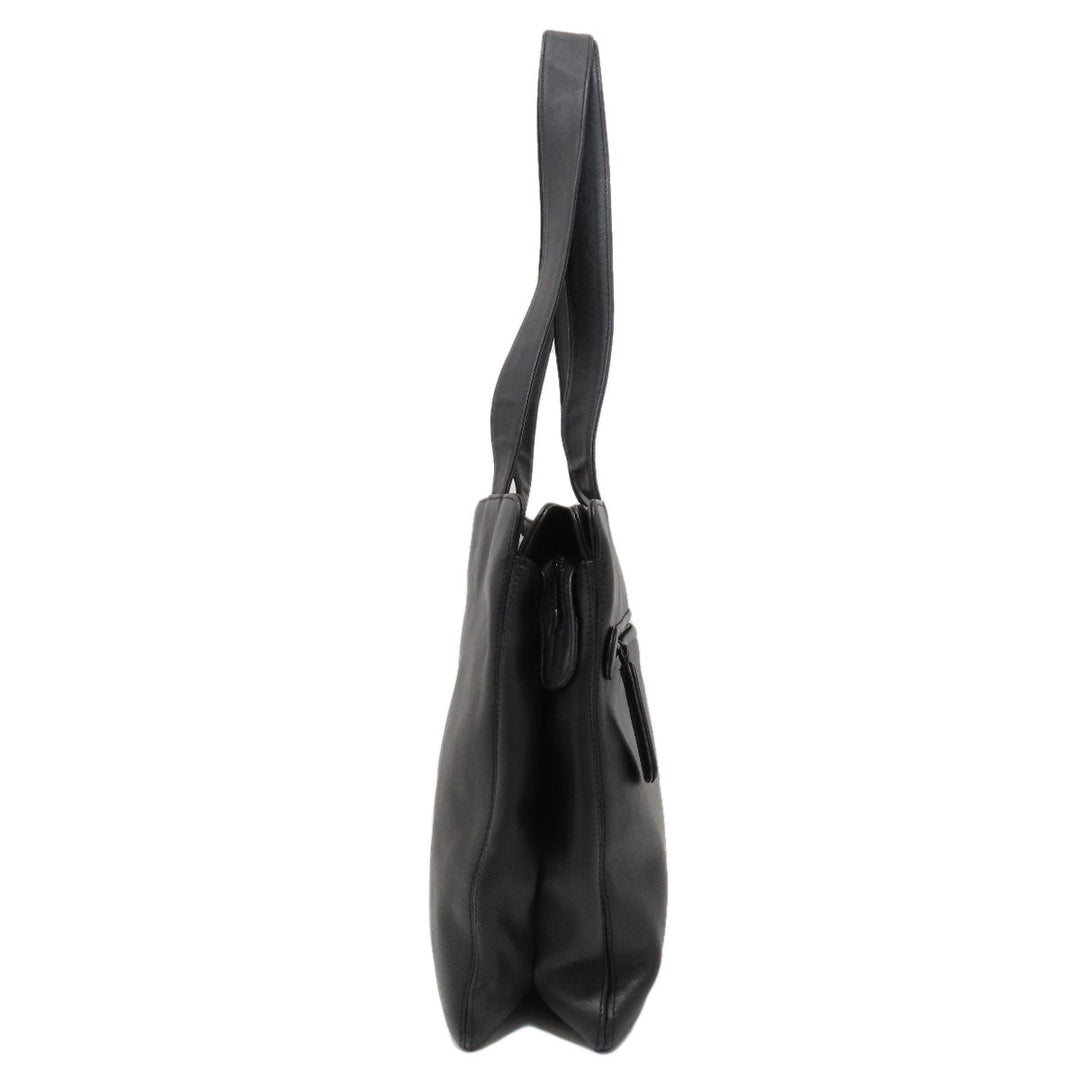 CHANEL Tote Bag lambskin black COCO Mark Women Used Authentic
