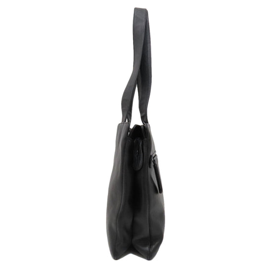 CHANEL Tote Bag lambskin black COCO Mark Women Used Authentic