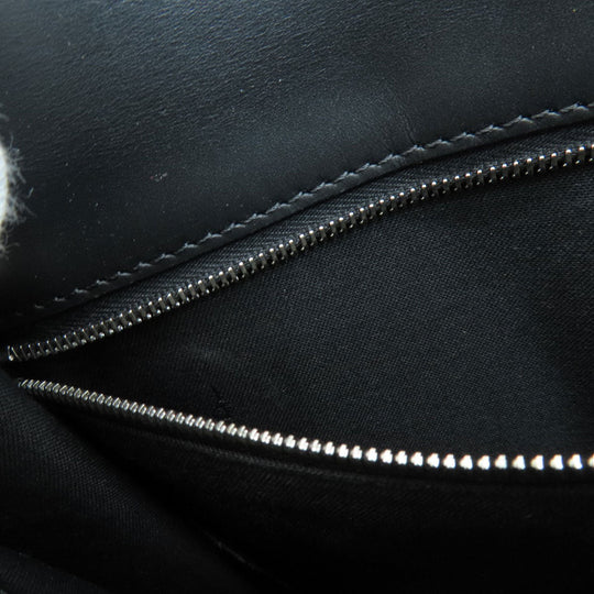 FENDI Shoulder Bag leather black logo Women Used Authentic