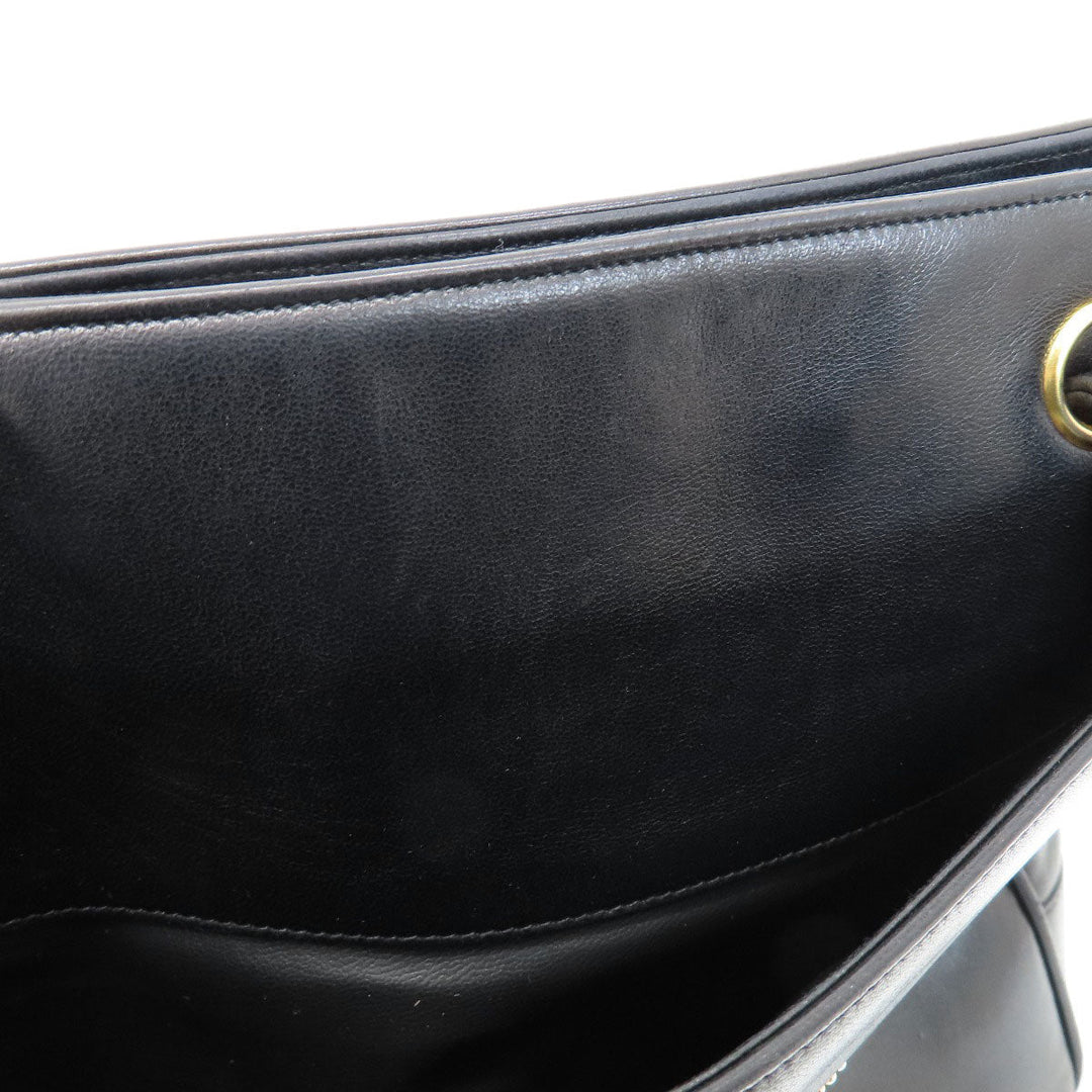 CHANEL Tote Bag lambskin black COCO Mark Studs Gold Metal Women Used Authentic