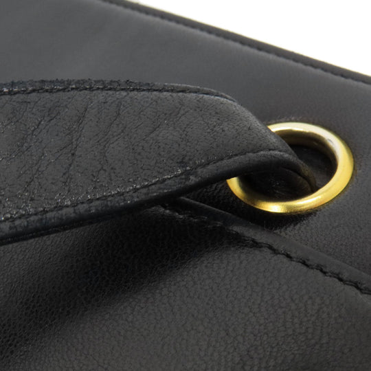 CHANEL Tote Bag lambskin black COCO Mark Studs Gold Metal Women Used Authentic