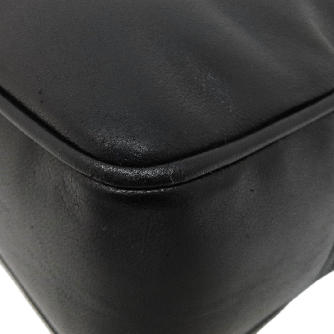 CHANEL Tote Bag lambskin black COCO Mark Studs Gold Metal Women Used Authentic
