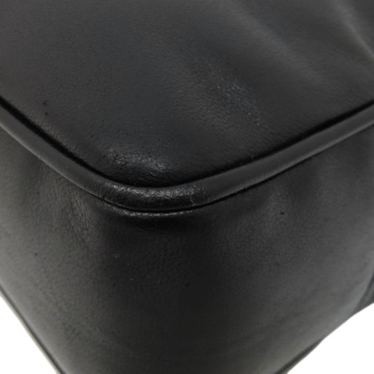 CHANEL Tote Bag lambskin black COCO Mark Studs Gold Metal Women Used Authentic