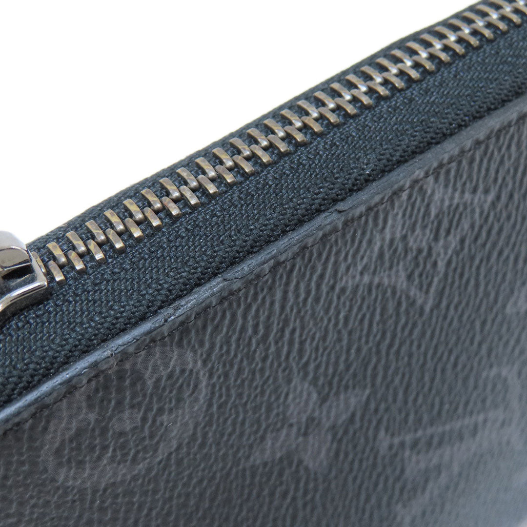 LOUIS VUITTON Long Wallet Purse M62295 Monogram Eclipse black Zippy wallet  Vertical mens Used Authentic