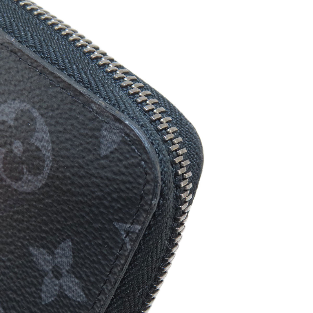 LOUIS VUITTON Long Wallet Purse M62295 Monogram Eclipse black Zippy wallet  Vertical mens Used Authentic