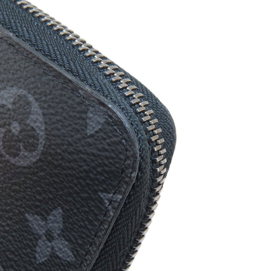 LOUIS VUITTON Long Wallet Purse M62295 Monogram Eclipse black Zippy wallet  Vertical mens Used Authentic