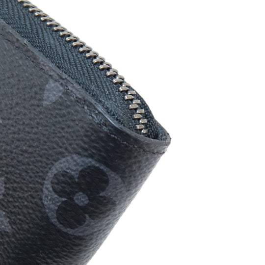 LOUIS VUITTON Long Wallet Purse M62295 Monogram Eclipse black Zippy wallet  Vertical mens Used Authentic