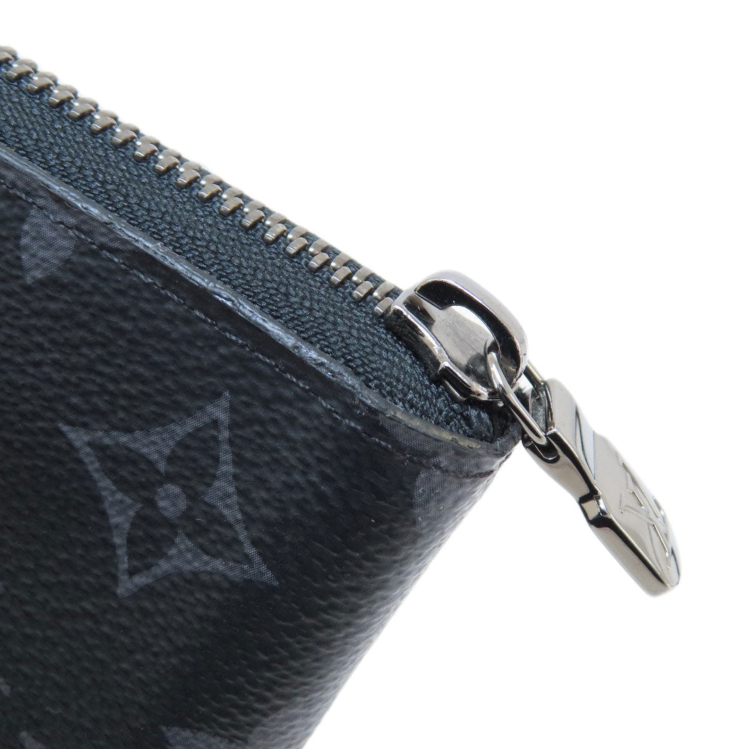 LOUIS VUITTON Long Wallet Purse M62295 Monogram Eclipse black Zippy wallet  Vertical mens Used Authentic