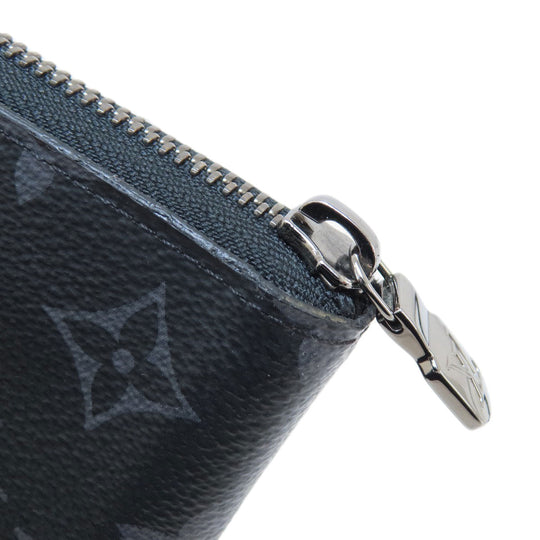 LOUIS VUITTON Long Wallet Purse M62295 Monogram Eclipse black Zippy wallet  Vertical mens Used Authentic
