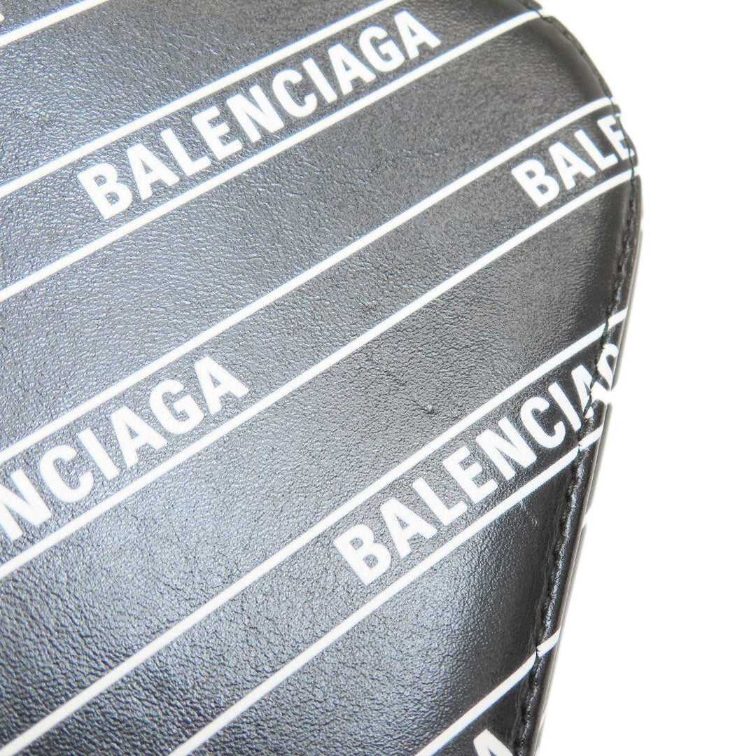 BALENCIAGA Shoulder Bag 552372 Calfskin black logo Women Used Authentic