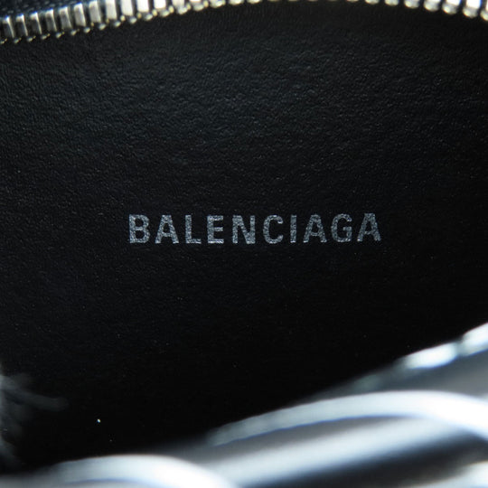 BALENCIAGA Shoulder Bag 552372 Calfskin black logo Women Used Authentic