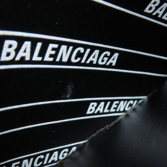 BALENCIAGA Shoulder Bag 552372 Calfskin black logo Women Used Authentic
