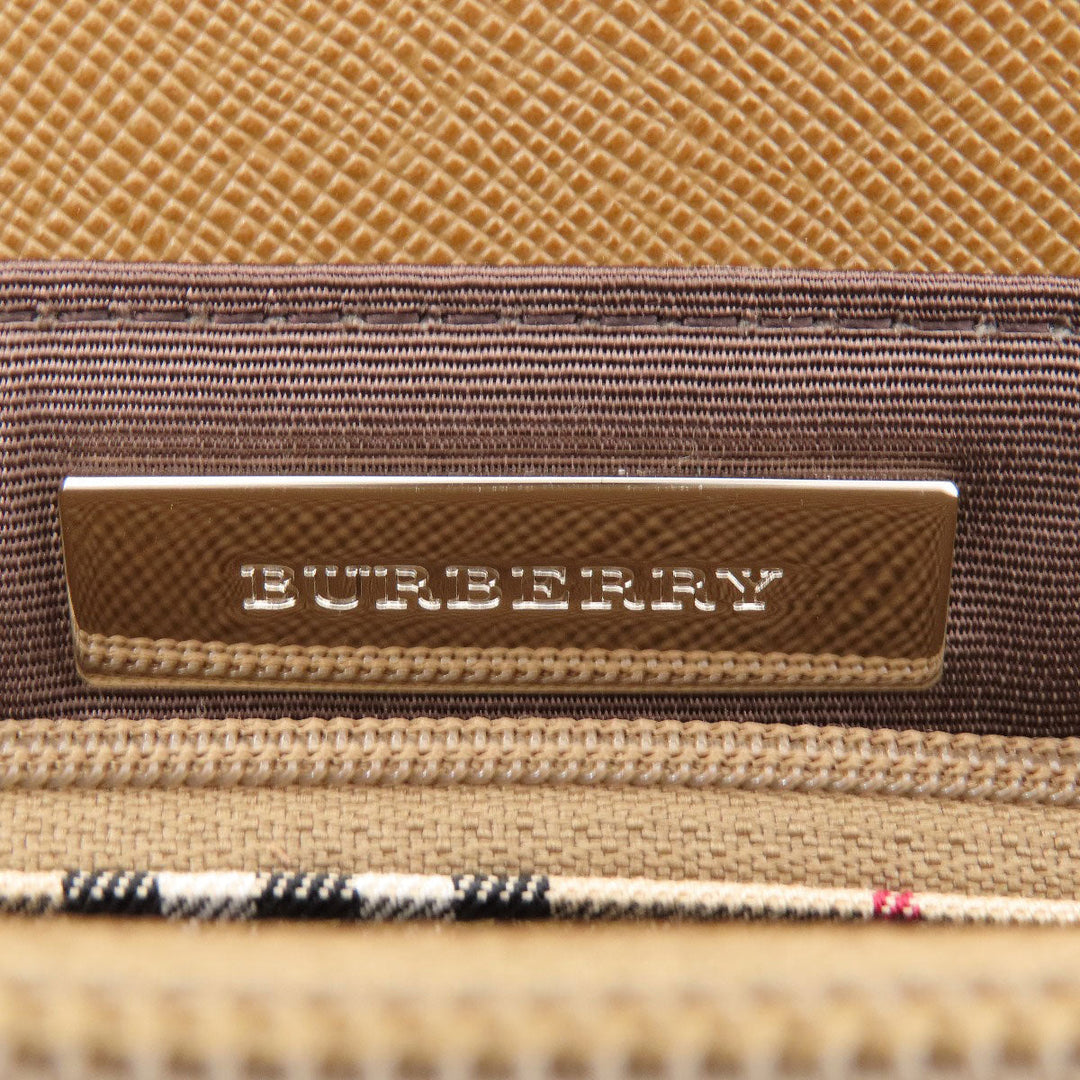BURBERRY Handbag PVC Brown logo Women Used Authentic