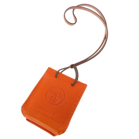 HERMES key ring Anemiro Orange Back Charm Sac Orange Fu Women Used Authentic