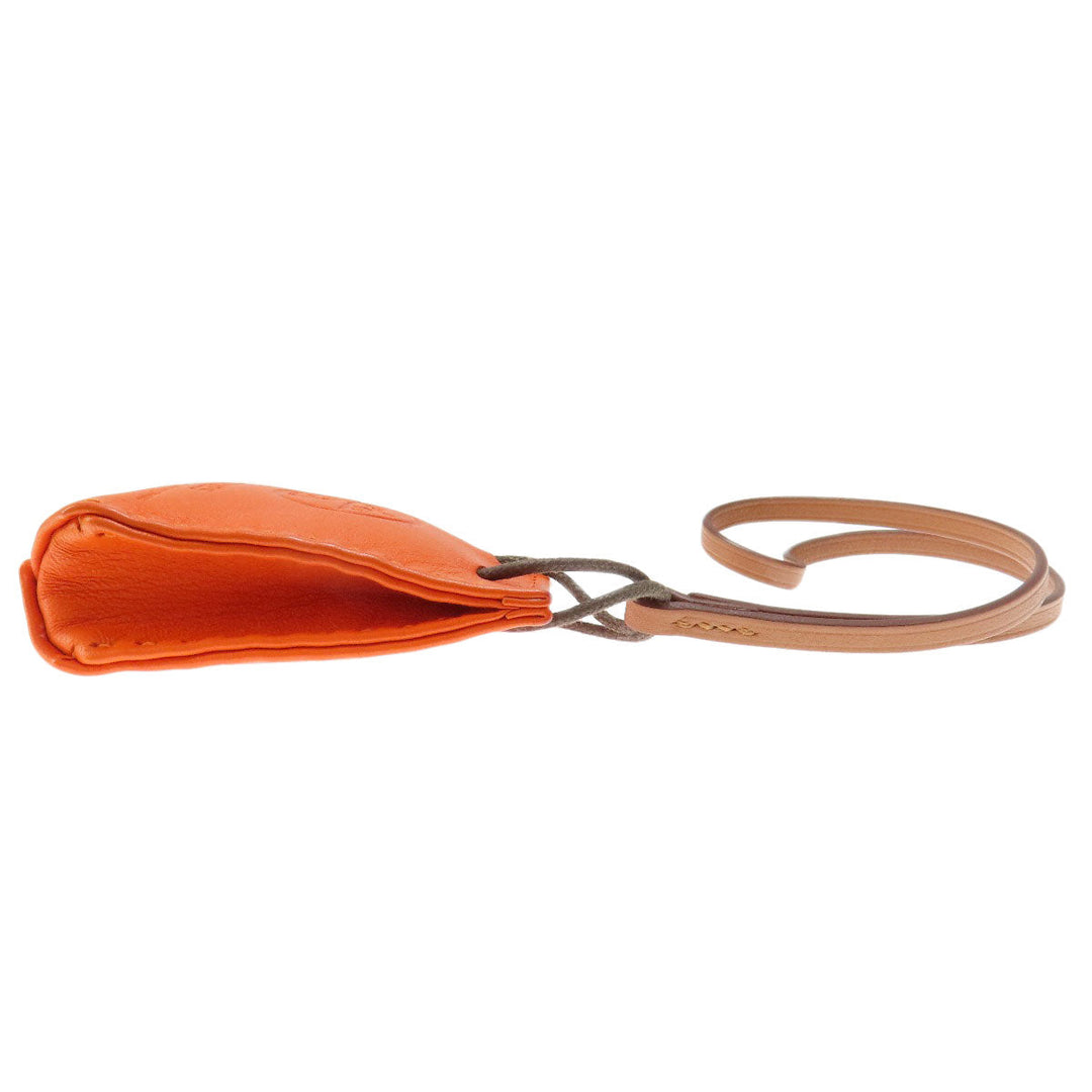 HERMES key ring Anemiro Orange Back Charm Sac Orange Fu Women Used Authentic