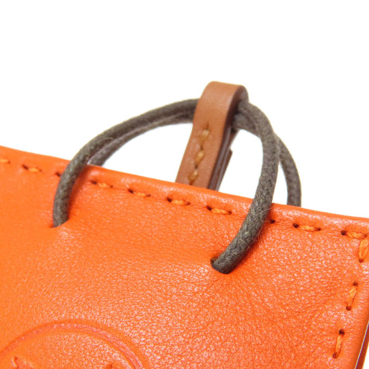HERMES key ring Anemiro Orange Back Charm Sac Orange Fu Women Used Authentic