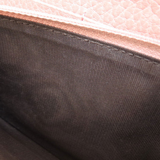GUCCI Long Wallet Purse 449347 leather pink Interlocking G Women Used Authentic
