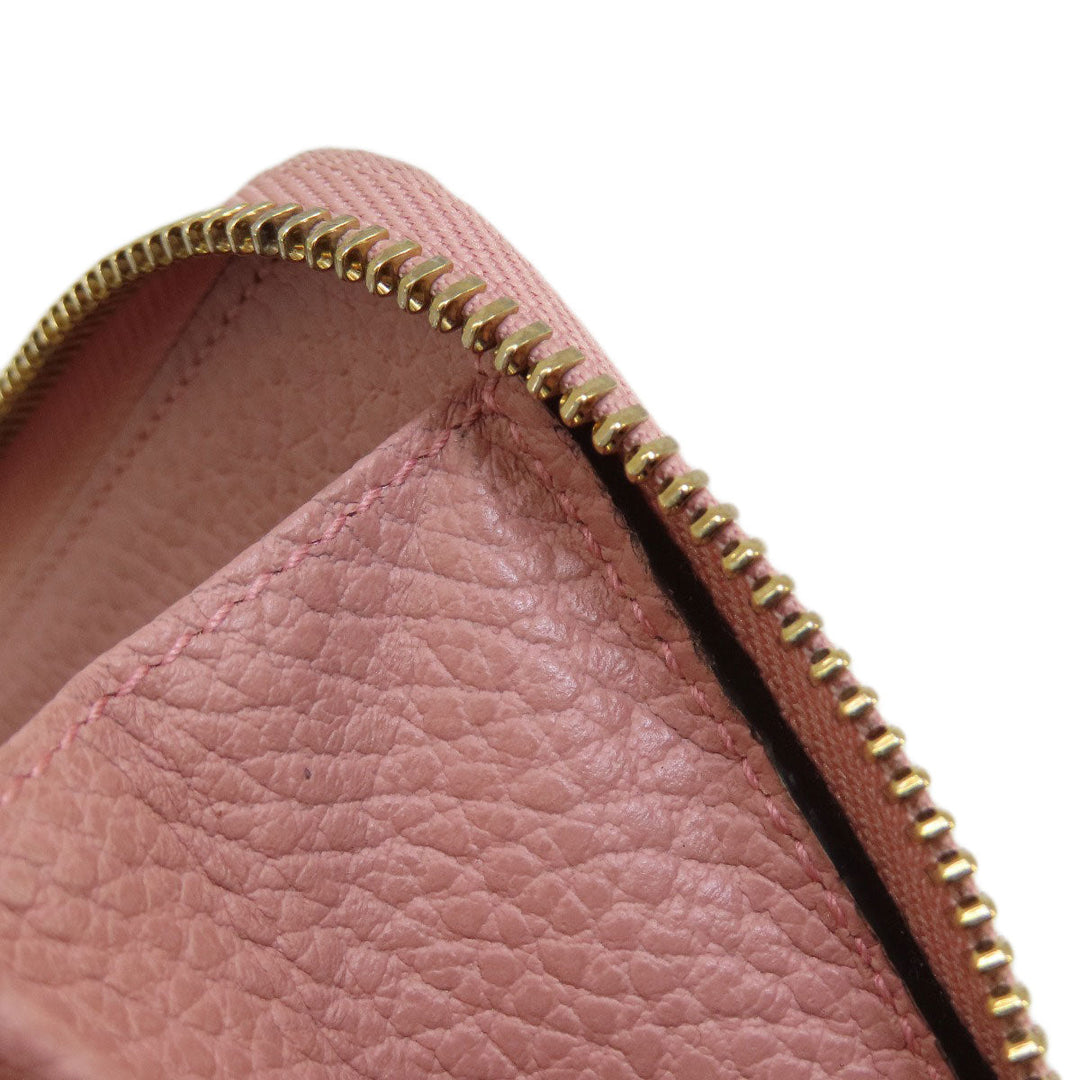 GUCCI Long Wallet Purse 449347 leather pink Interlocking G Women Used Authentic