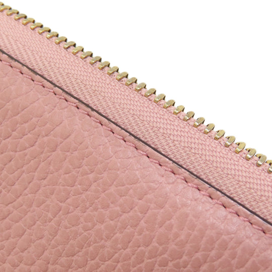 GUCCI Long Wallet Purse 449347 leather pink Interlocking G Women Used Authentic